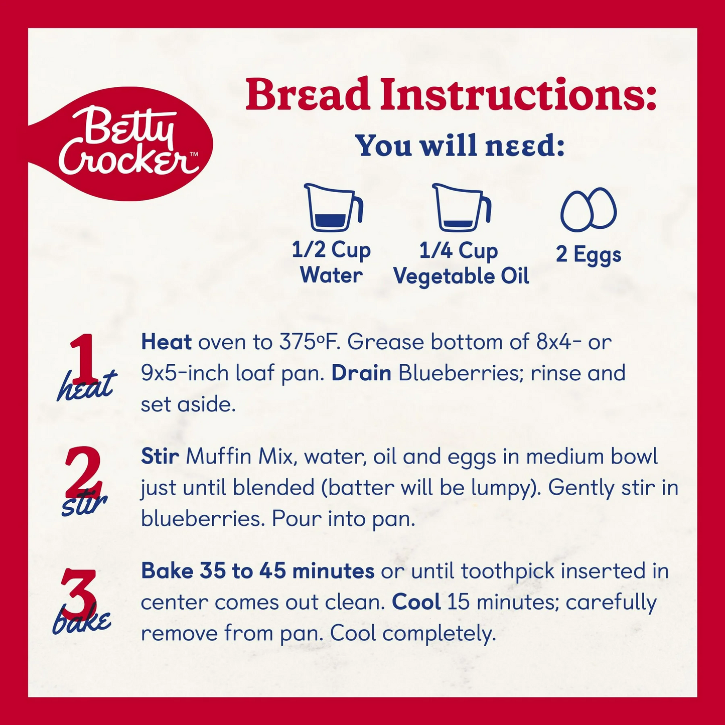 Betty Crocker Wild Blueberry Muffin and Quick Bread Mix – 479 g