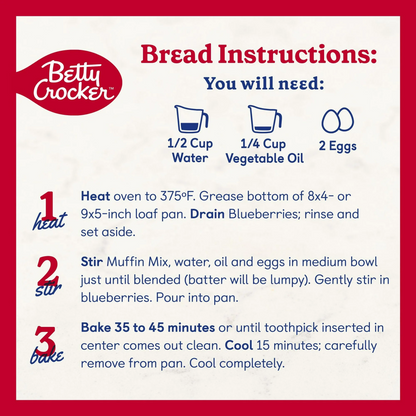 Betty Crocker Wild Blueberry Muffin and Quick Bread Mix – 479 g