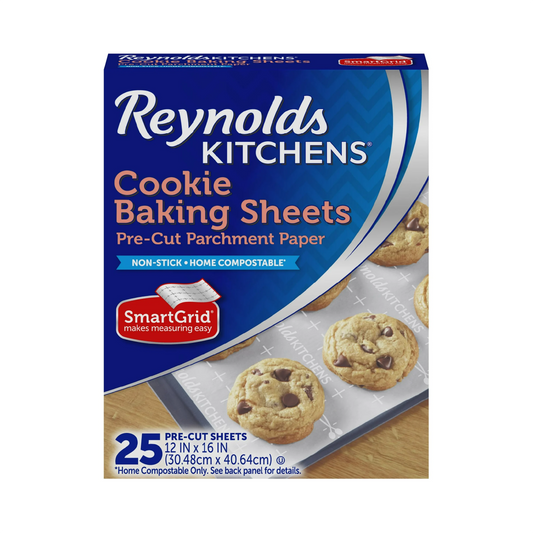 Reynolds Kitchen Cookie Baking Sheets, Pre-Cut Parchment Paper,  12 x 16 in - 25 ct
