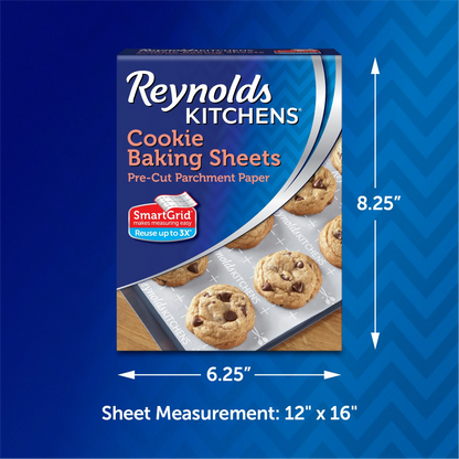 Reynolds Kitchen Cookie Baking Sheets, Pre-Cut Parchment Paper,  12 x 16 in - 25 ct
