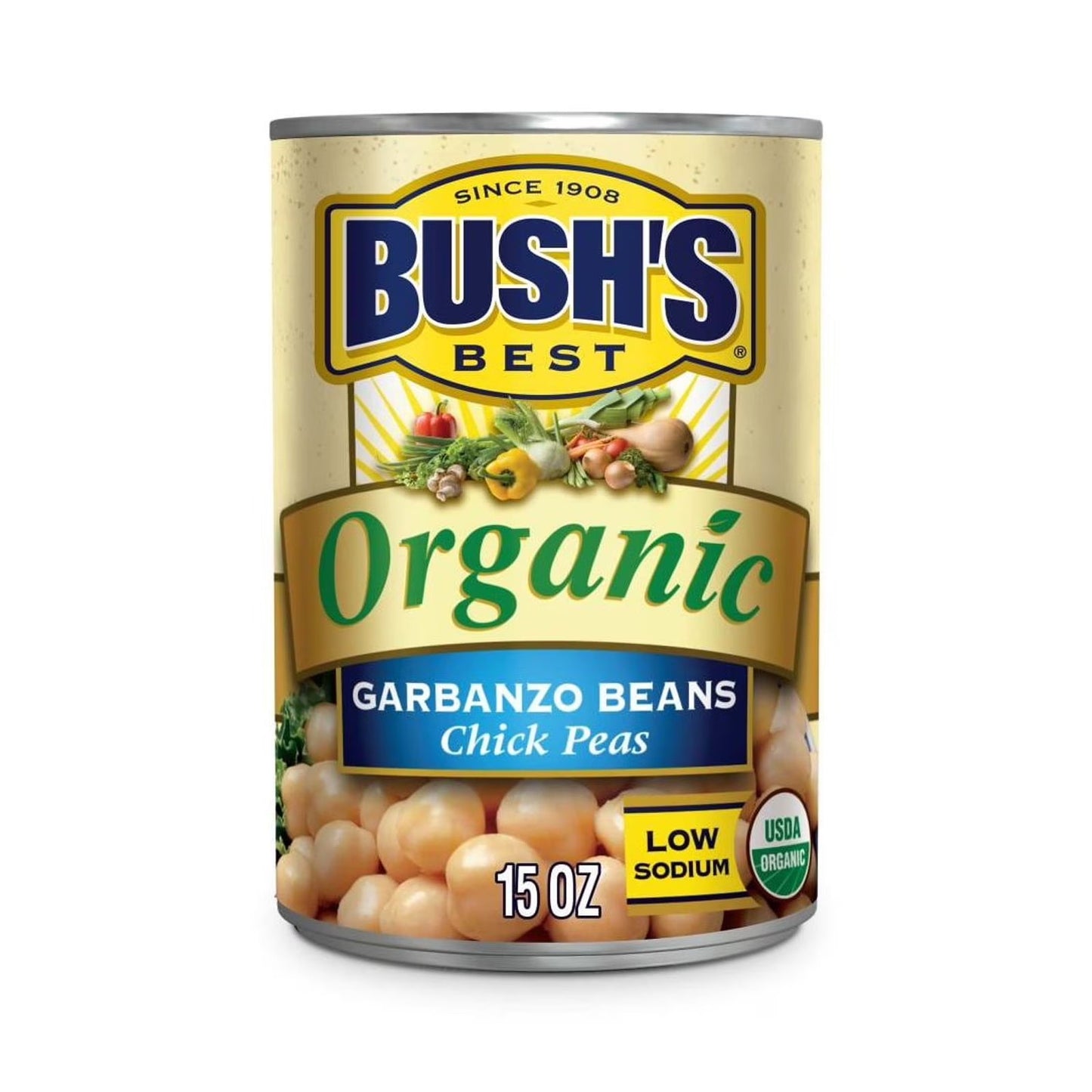 Bush'S Best Organic Garbanzo Beans Organic Chick Peas Low Fat Gluten Free – 425 g