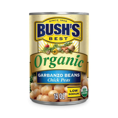 Bush'S Best Organic Garbanzo Beans Organic Chick Peas Low Fat Gluten Free – 425 g