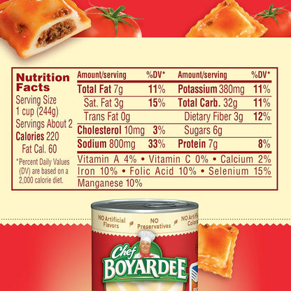 Chef Boyardee Mini Beef Ravioli in Tomato & Meat Sauce – 425 g
