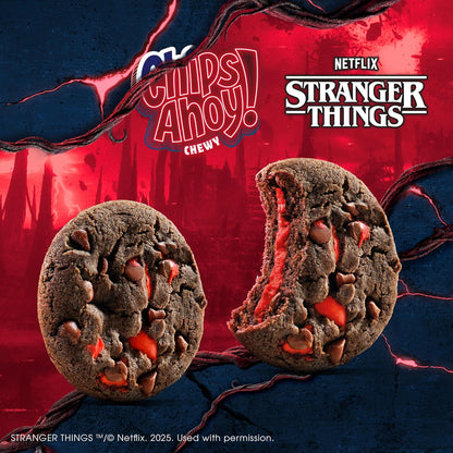 Nabisco Chips Ahoy Stranger Things Chewy Chocolatey Strawberry Flavored Filled Soft Cookies – 281 g