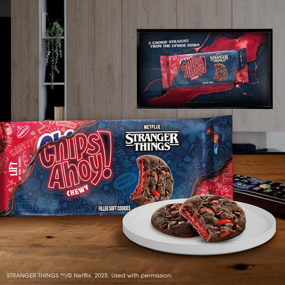 Nabisco Chips Ahoy Stranger Things Chewy Chocolatey Strawberry Flavored Filled Soft Cookies – 281 g