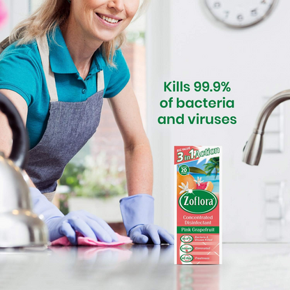 Zoflora Concentrated Disinfectant 3-in-1 Action, Pink Grapefruit Scent – 500 mL
