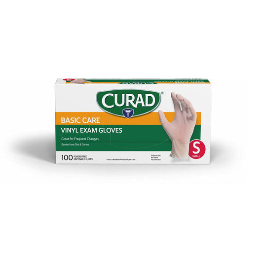 Curad Powder-Free Vinyl Gloves Size S – 100pc