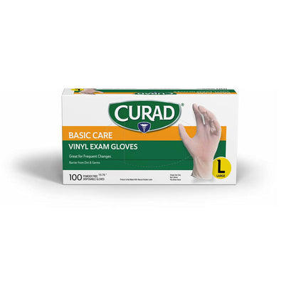 Curad Powder-Free Vinyl Gloves Size L – 100 pc