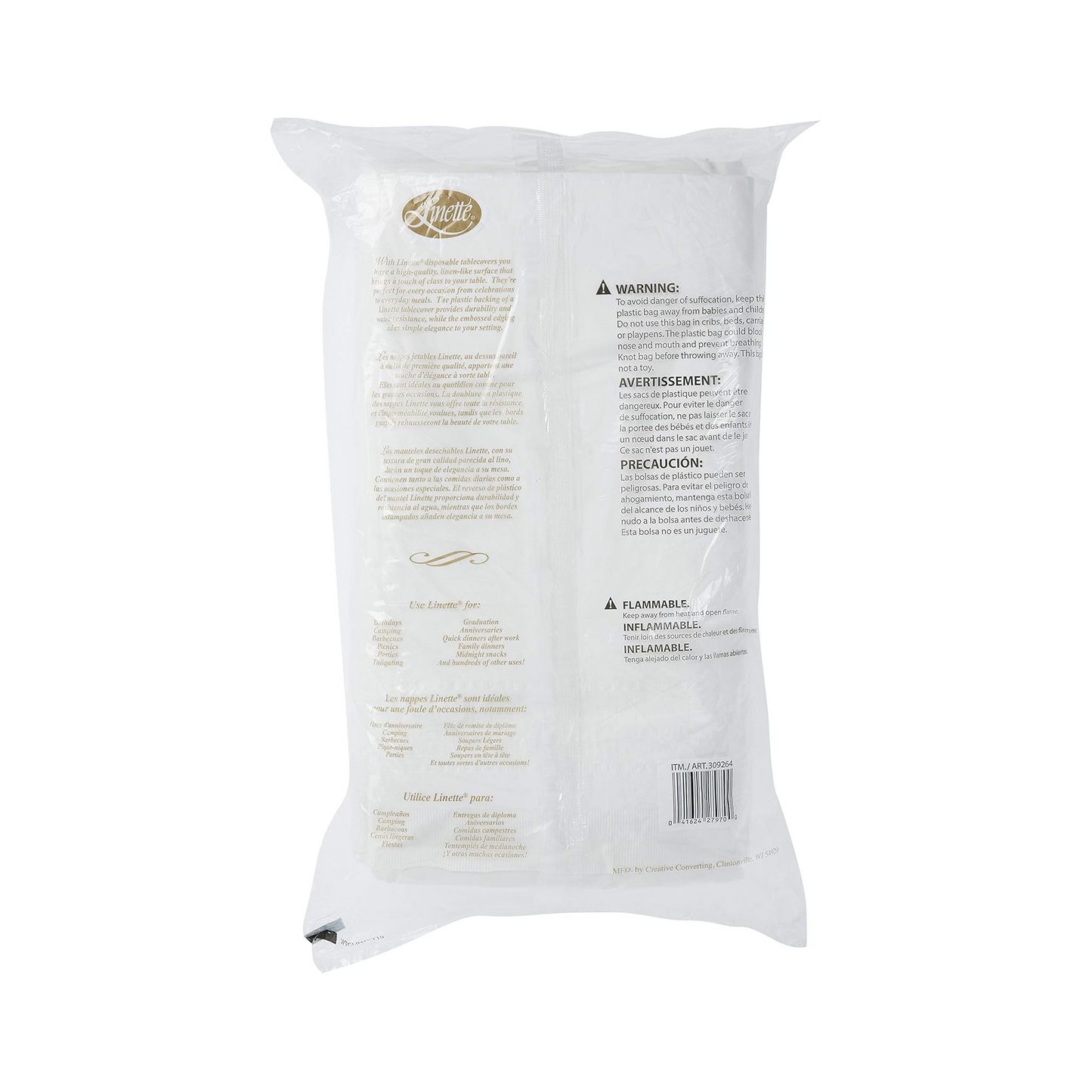 Linette 3-Ply Rectangular Table Cover, 54 x 108 in – 7 ct