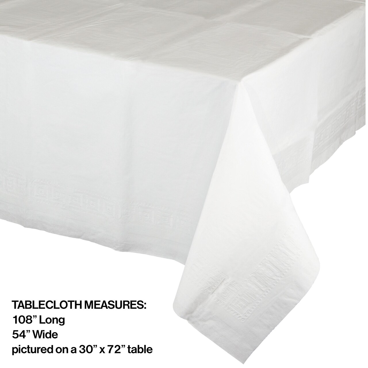 Linette 3-Ply Rectangular Table Cover, 54 x 108 in – 7 ct