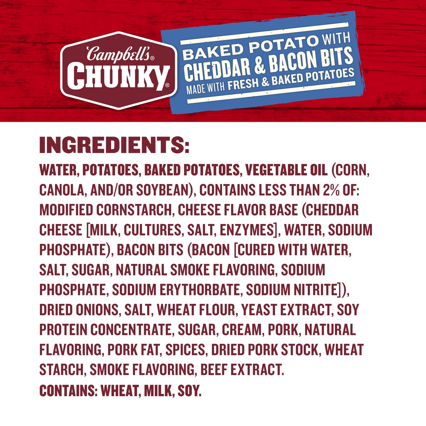 Campbell’s Chunky Soup, Baked Potato with Cheddar and Bacon Bits Soup – 533 g