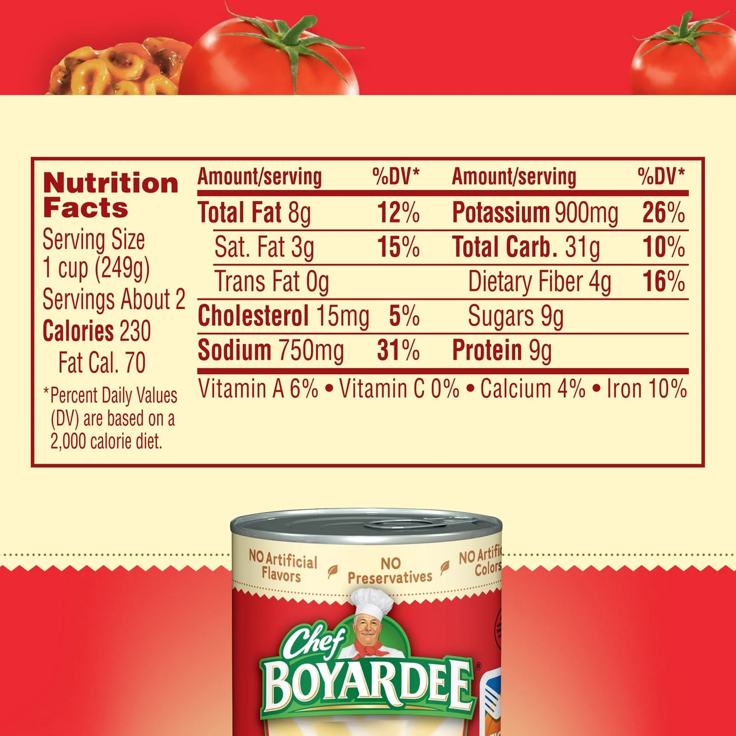 Chef Boyardee Lasagna Pasta With Chunky Tomato & Meat Sauce – 425 g