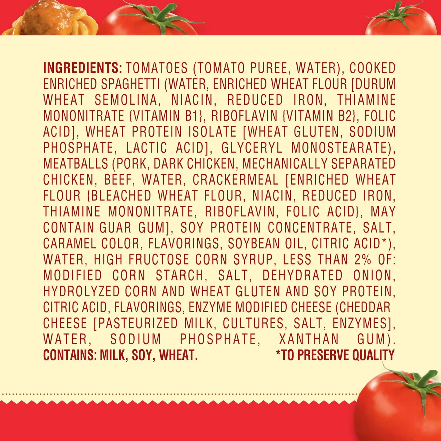 Chef Boyardee Spaghetti & Meatballs in Tomato Sauce - 411 g