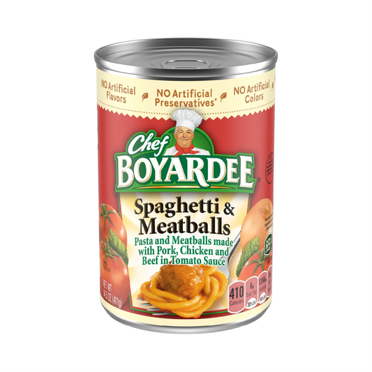 Chef Boyardee Spaghetti & Meatballs in Tomato Sauce - 411 g