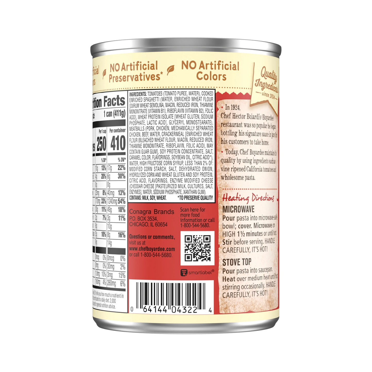 Chef Boyardee Spaghetti & Meatballs in Tomato Sauce - 411 g
