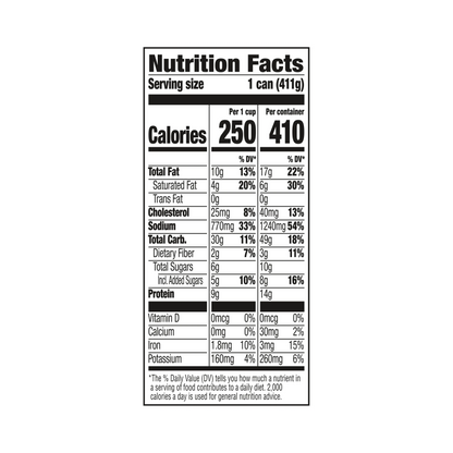 Nutrition facts label for a product on a white background