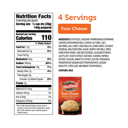 Idahoan Four Cheese Mashed Potatoes – 113.4 g