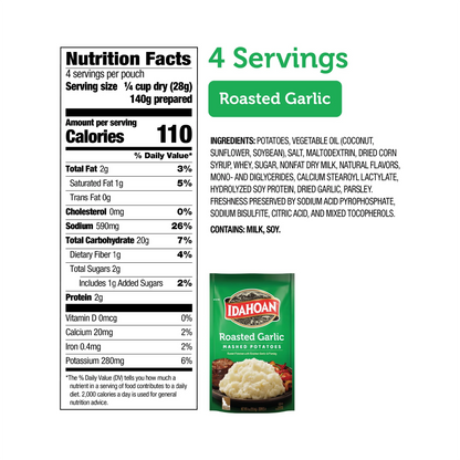 Idahoan Roasted Garlic Mashed Potatoes – 113.4 g