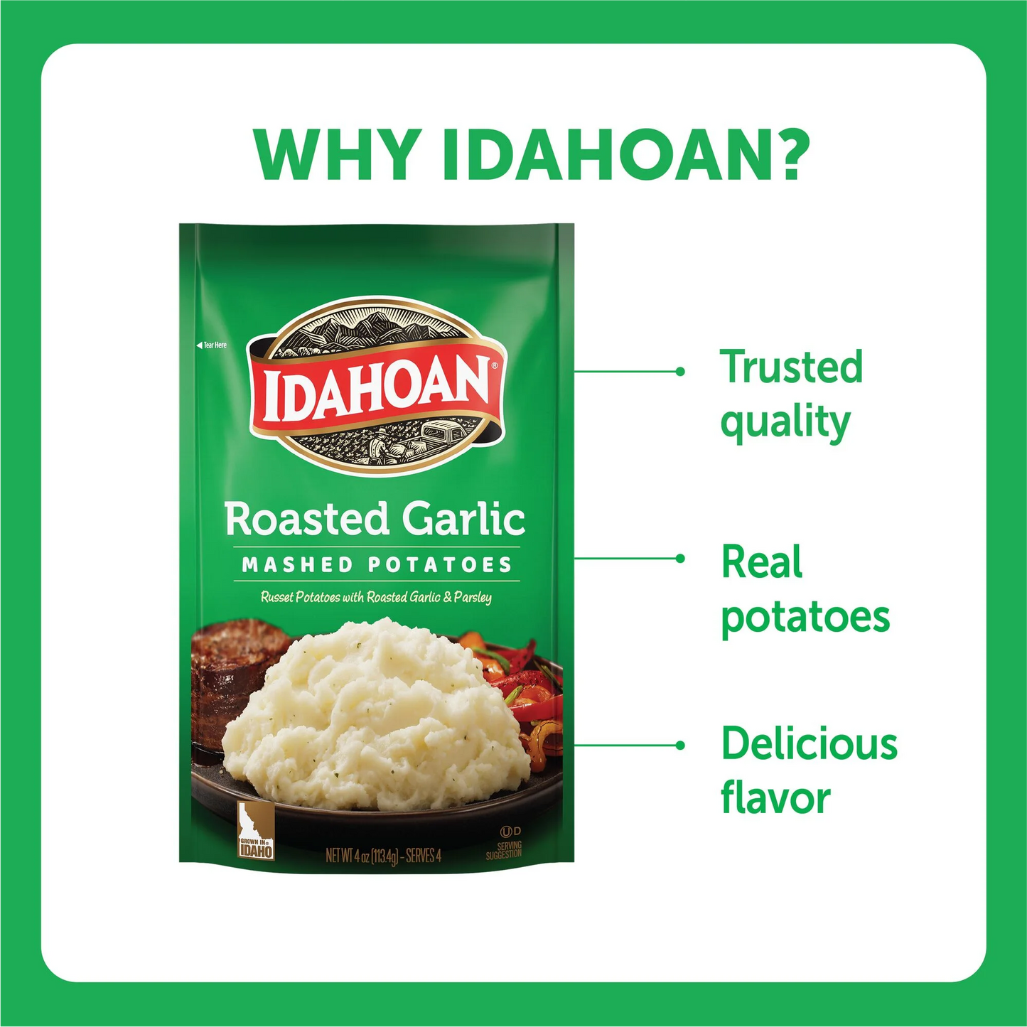 Idahoan Roasted Garlic Mashed Potatoes – 113.4 g