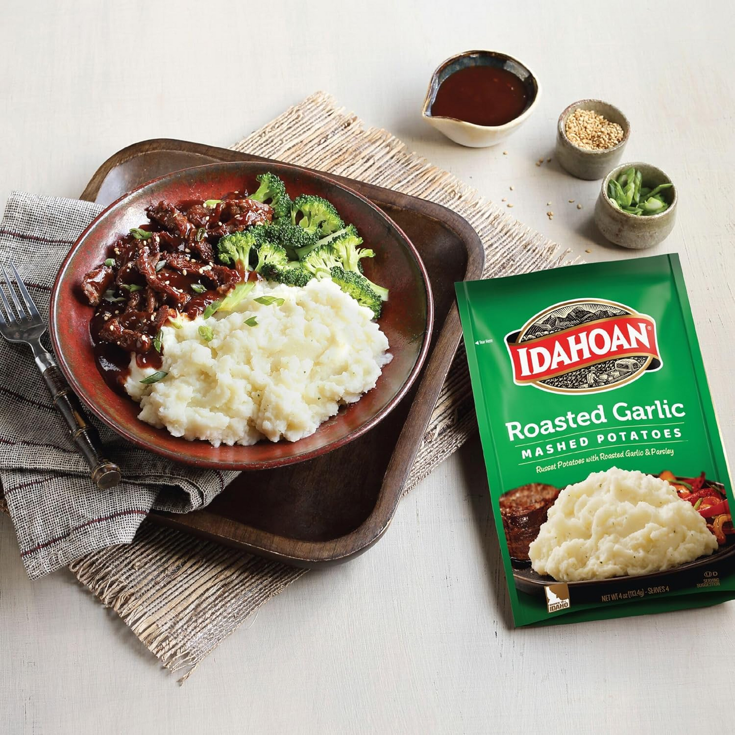 Idahoan Roasted Garlic Mashed Potatoes – 113.4 g