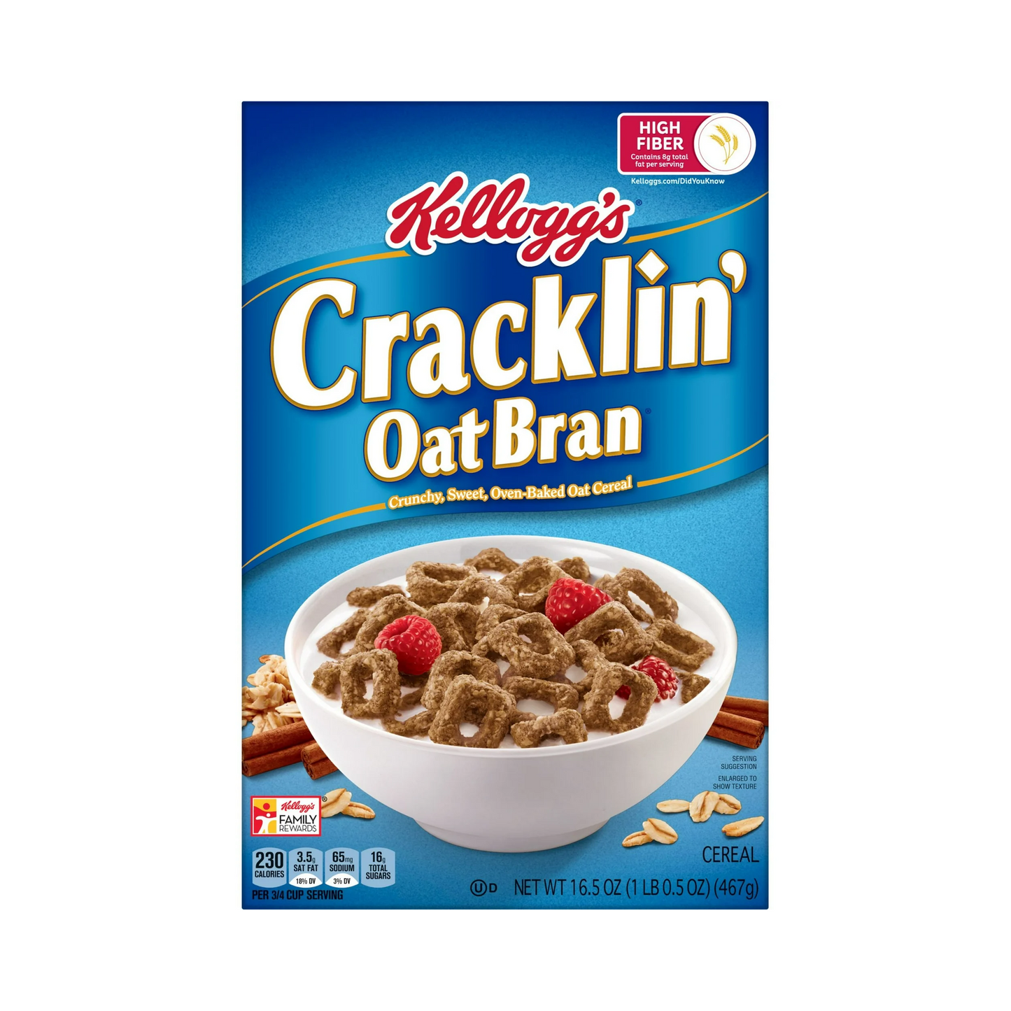 Kellogg's Cracklin' Oat Bran Breakfast Cereal – 467 g
