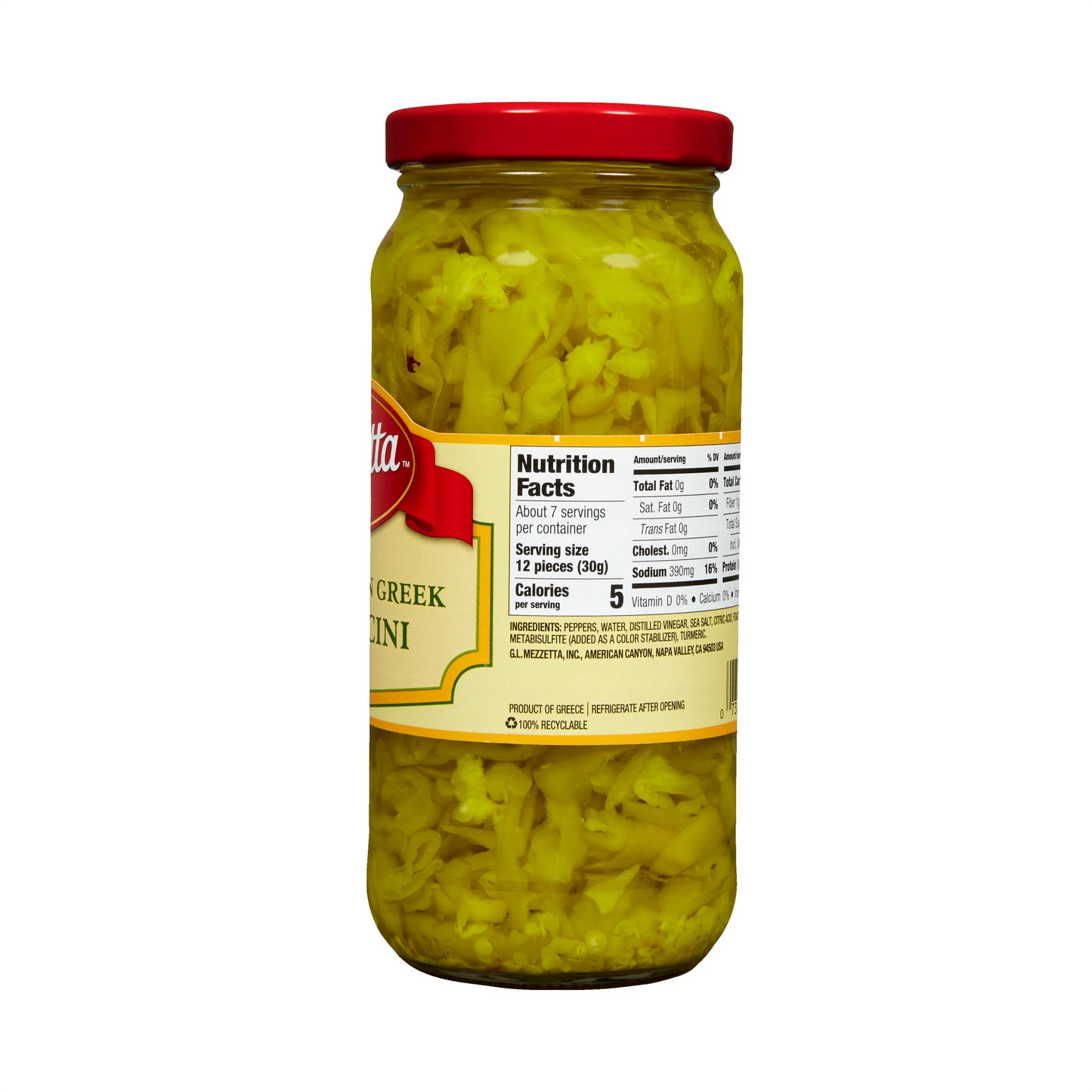 Mezzetta Sliced Golden Greek Peperoncini – 473 mL