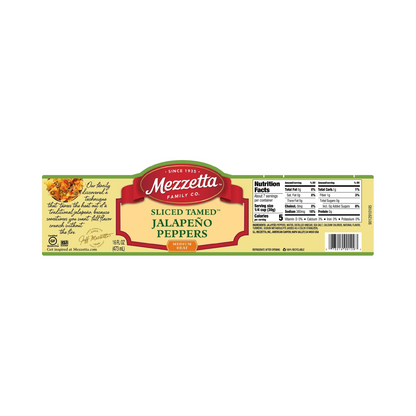 Mezzetta Sliced Tamed Jalapeno Peppers – 473 mL