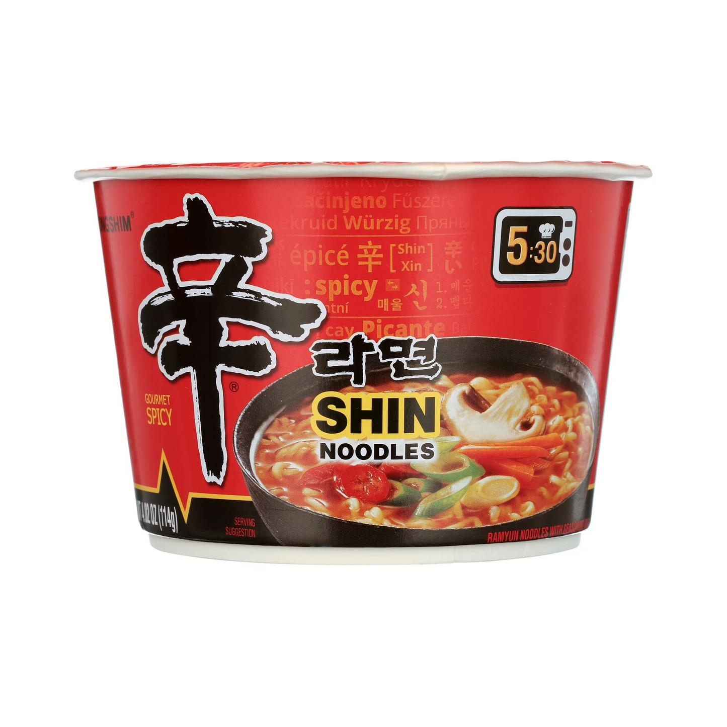 Nongshim Shin Ramyun Spicy Beef Ramen Noodle Soup Cup – 114 g