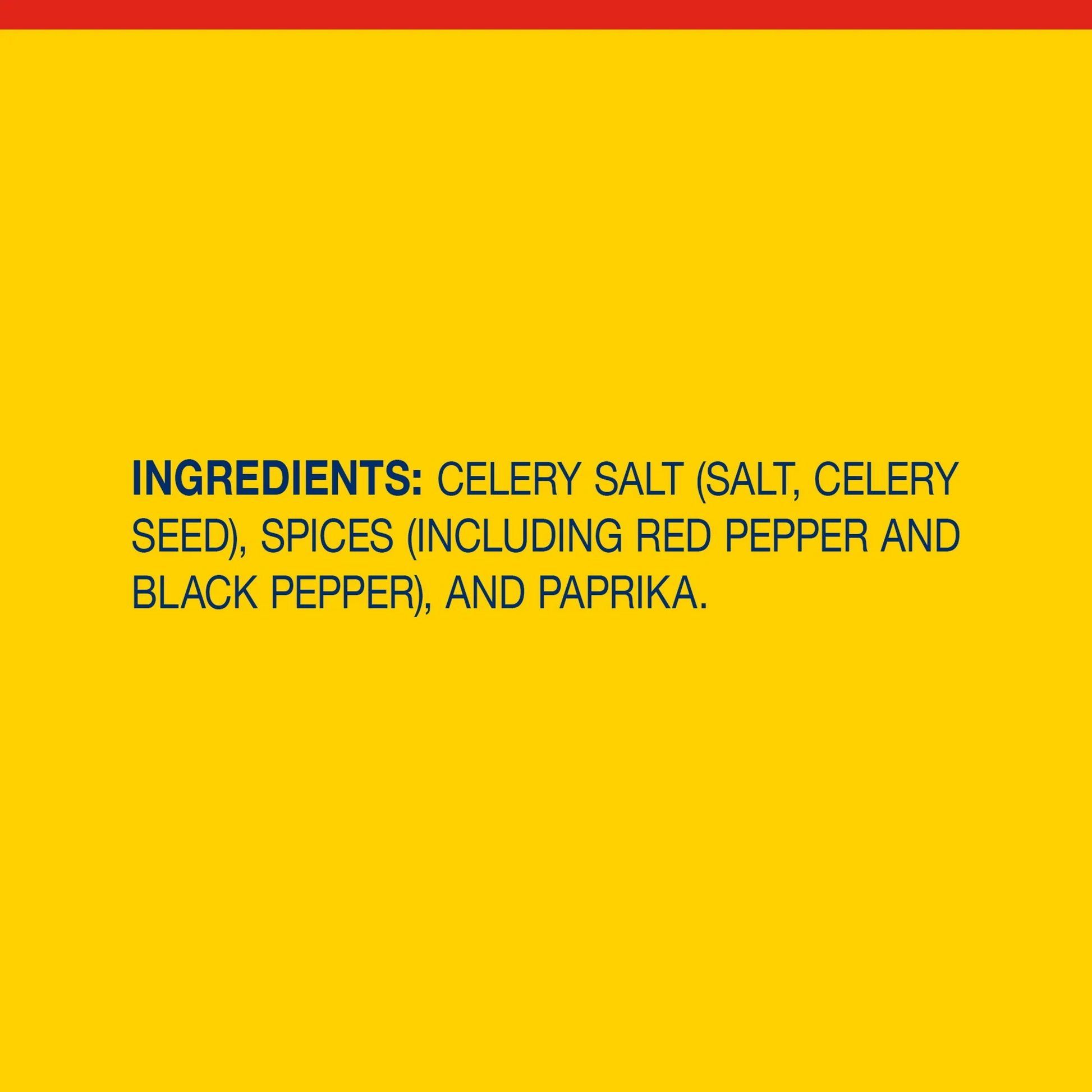 List of ingredients on a yellow background