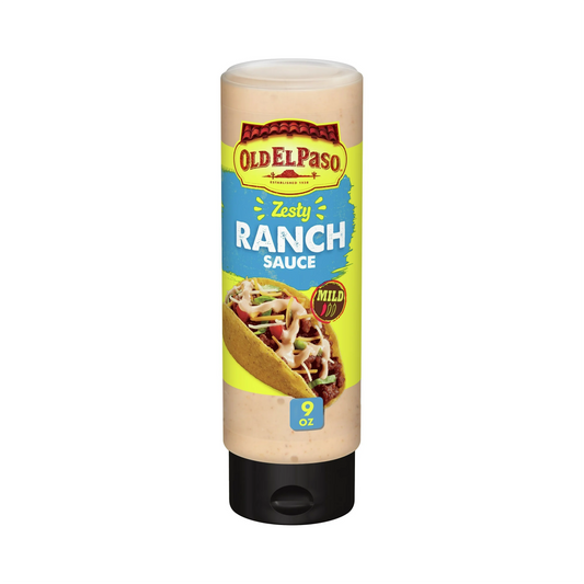 Old El Paso Zesty Ranch Sauce bottle on a white background