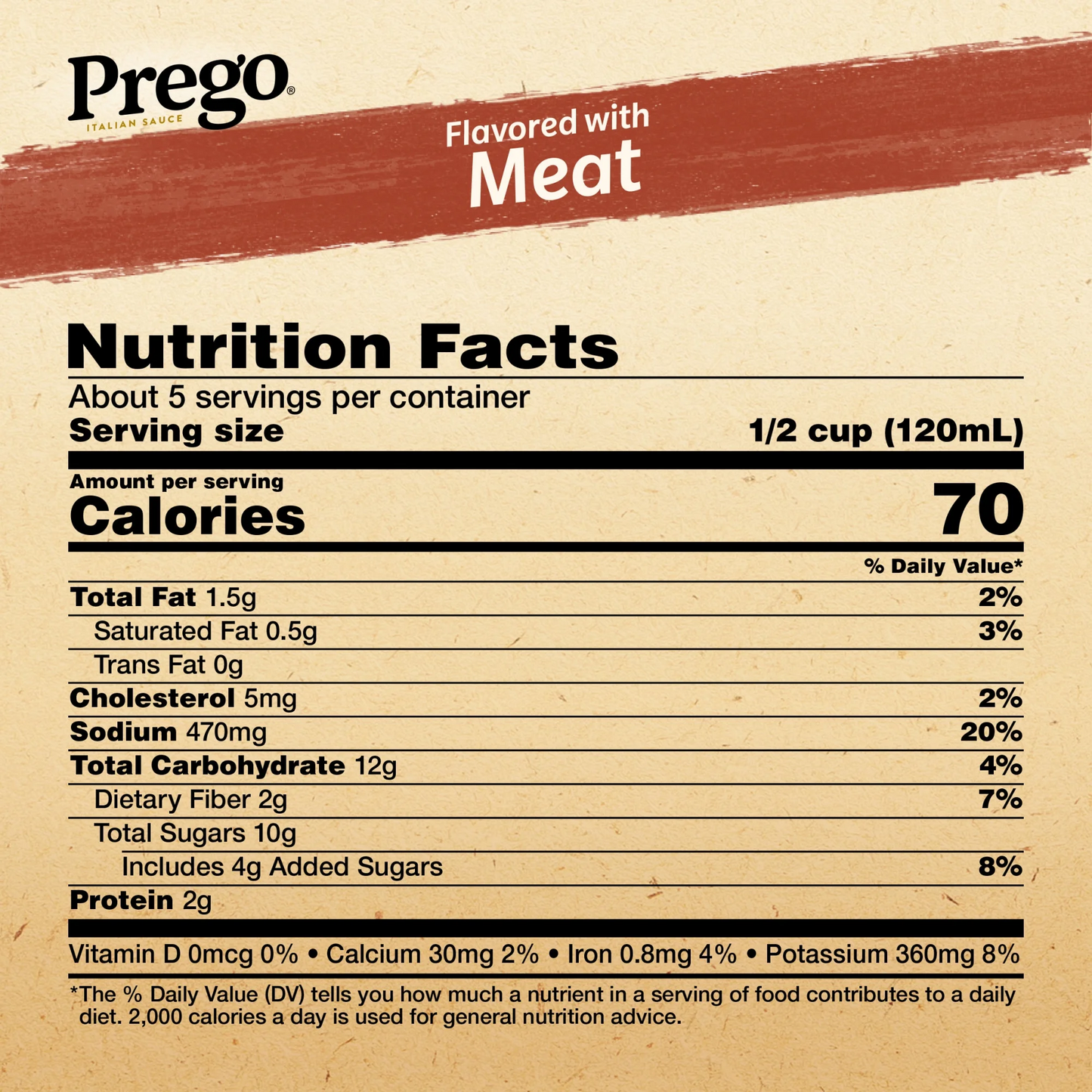 Prego Italian Tomato Pasta Sauce Flavored with Meat – 680 g