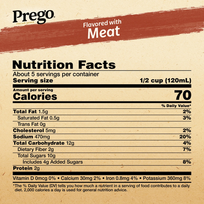 Prego Italian Tomato Pasta Sauce Flavored with Meat – 680 g