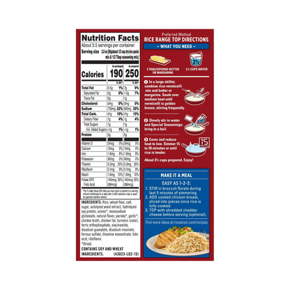 Rice-A-Roni Chicken Flavor Rice & Vermicelli Mix – 195 g