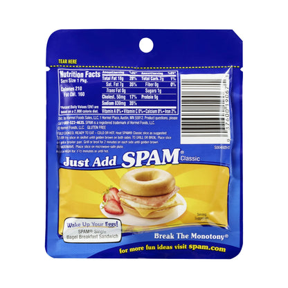Hormel SPAM Classic Single Pouch Gluten Free – 71 g