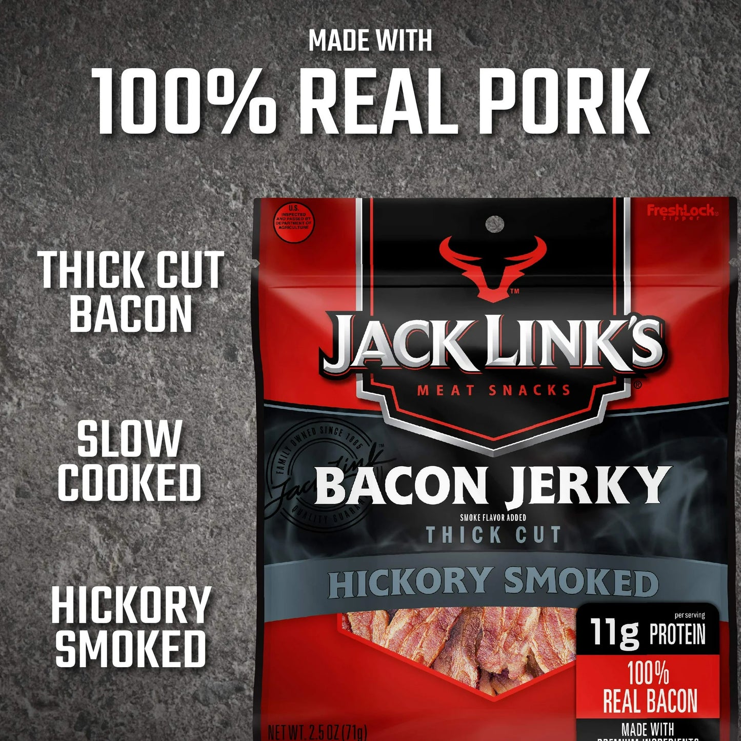 Jack Link's Thick Cut Hickory Smoked Bacon Jerky – 81 g