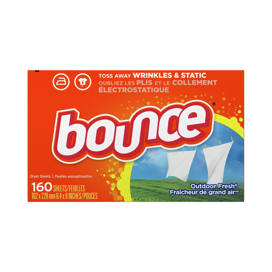 Bounce Dryer Softener Sheets, Outdoor Fresh Scent - 160 ct