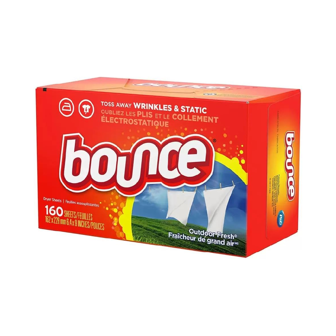 Bounce Dryer Softener Sheets, Outdoor Fresh Scent - 160 ct