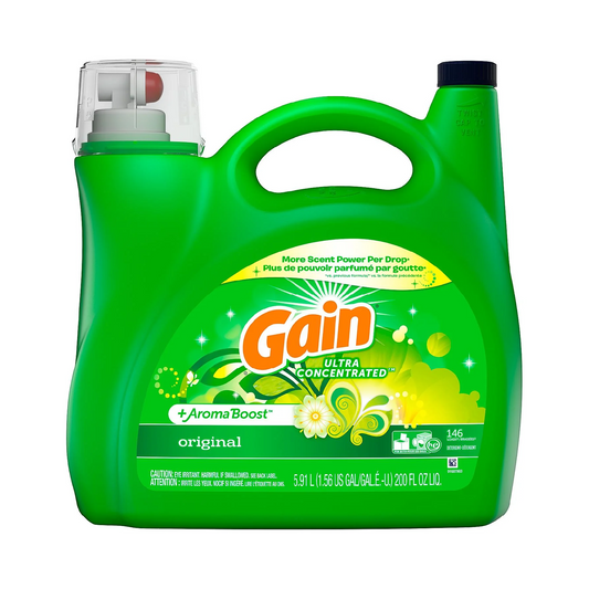 Gain Ultra Concentrated + Aroma Boost Liquid Laundry Detergent, Original Scent – 5.91 L