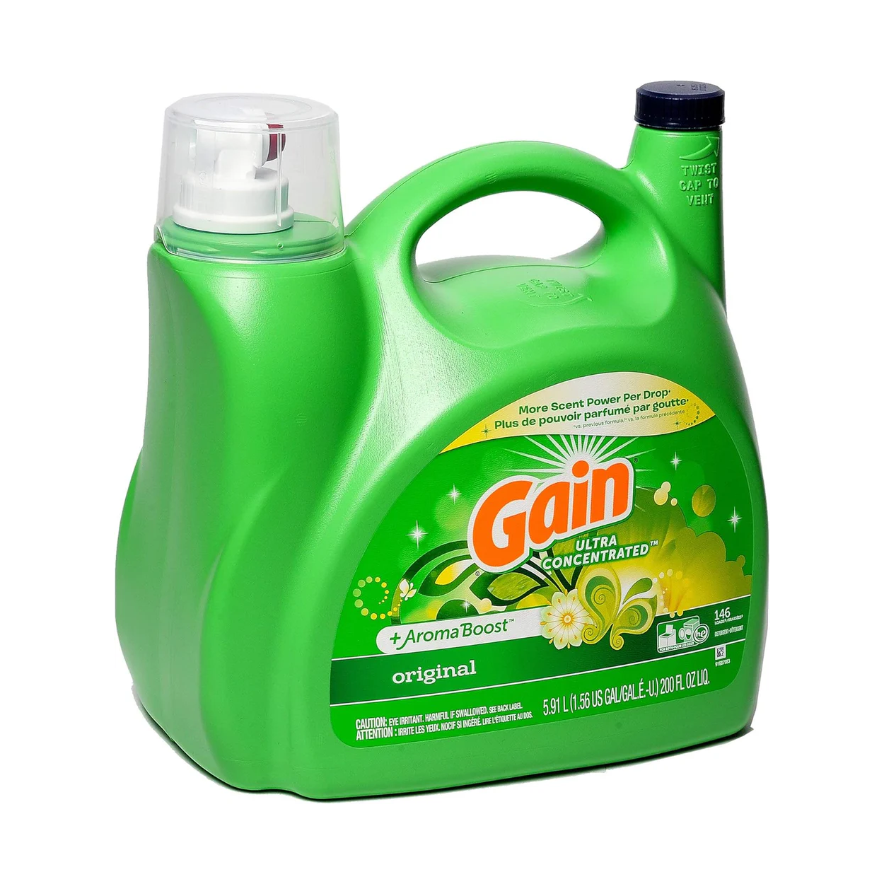 Gain Ultra Concentrated + Aroma Boost Liquid Laundry Detergent, Original Scent – 5.91 L