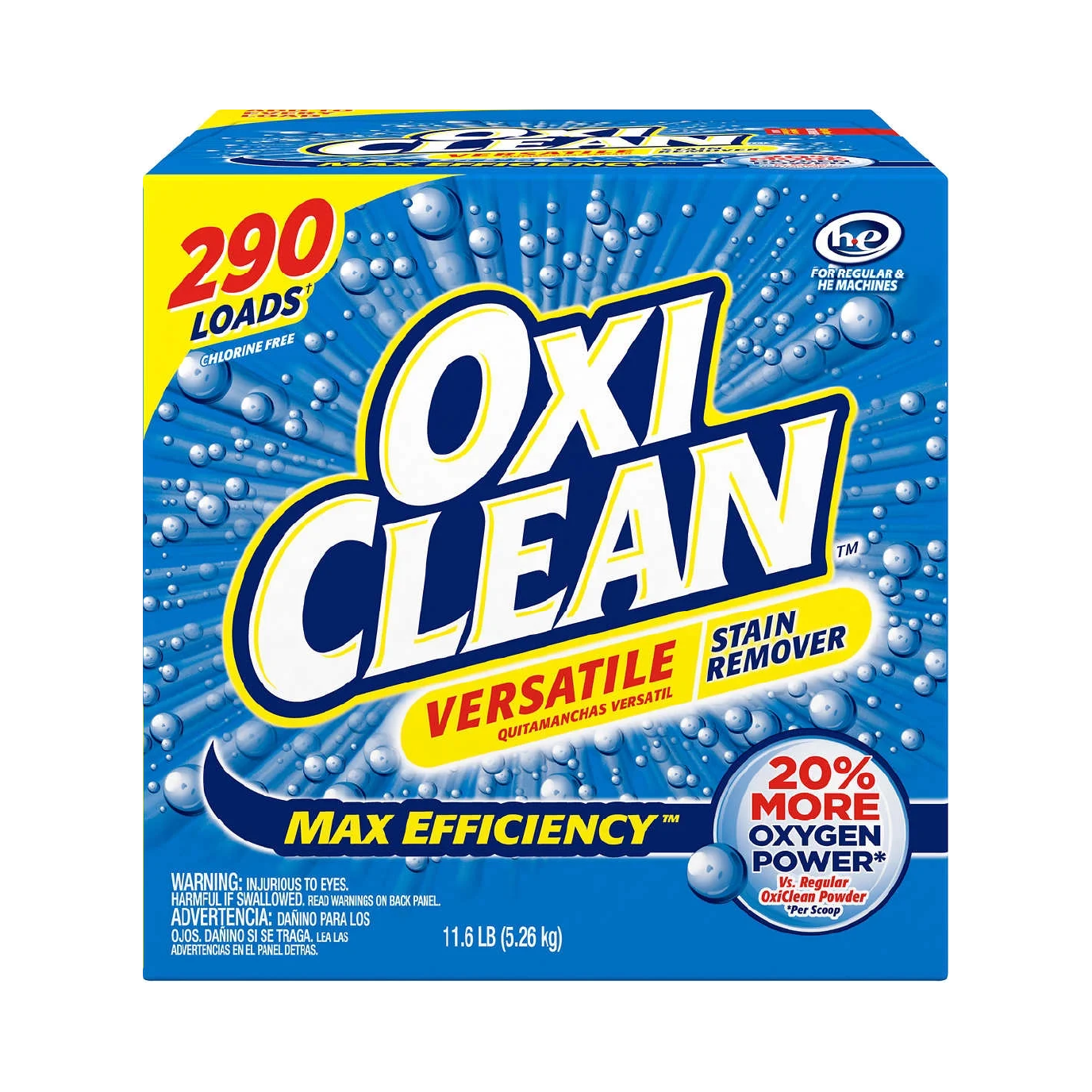 OxiClean Max Efficiency Versatile Stain Remover Powder – 5.26 kg, 290 loads