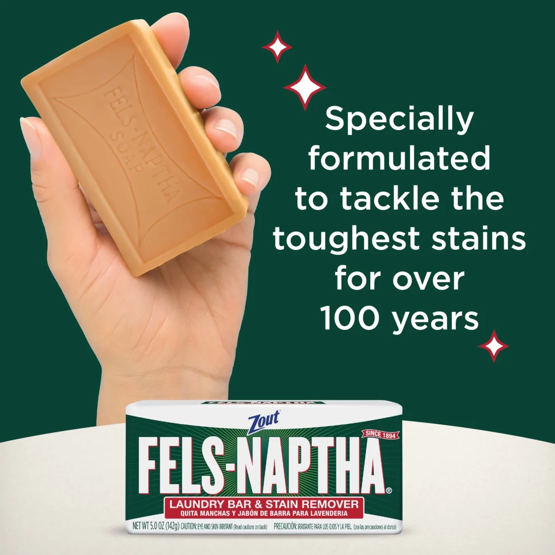 Purex Fels-Naptha Laundry Bar & Stain Remover – 142g