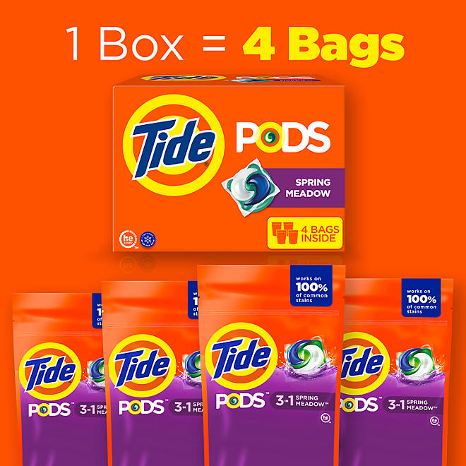 Tide Pods Laundry Detergent Pacs, Spring Meadow Scent – 168 ct