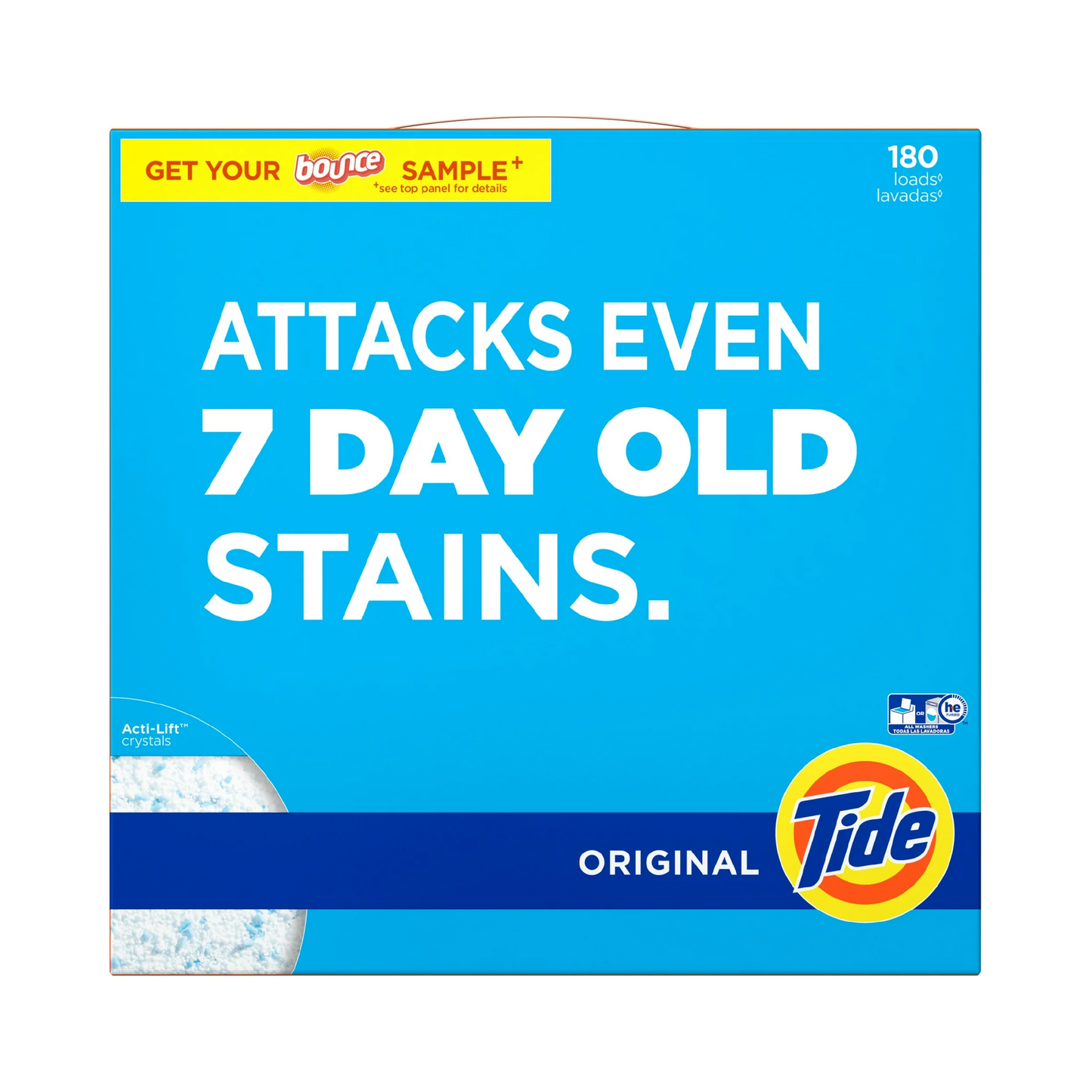 Tide Powder Laundry Detergent, Original Scent – 7.2 kg, 180 loads