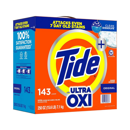Tide + Ultra Oxi Powder Laundry Detergent, Original Scent – 7.1 kg, 143 loads