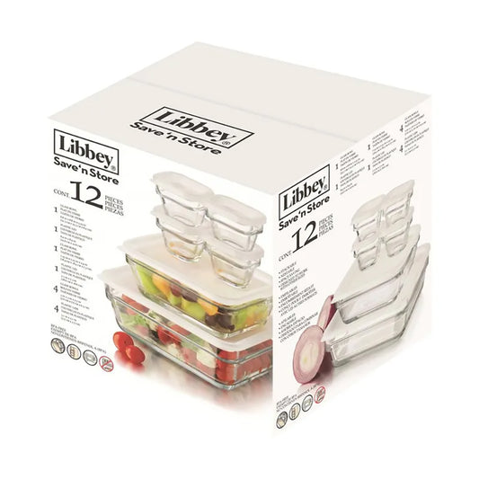 Libbey Save'n Store 6 Glass Bowls w/ Lids