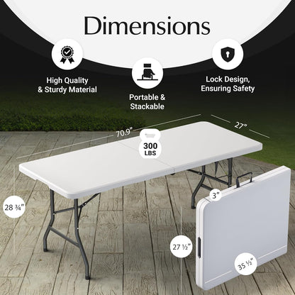 Lifetime 6ft Folding Table 30"W