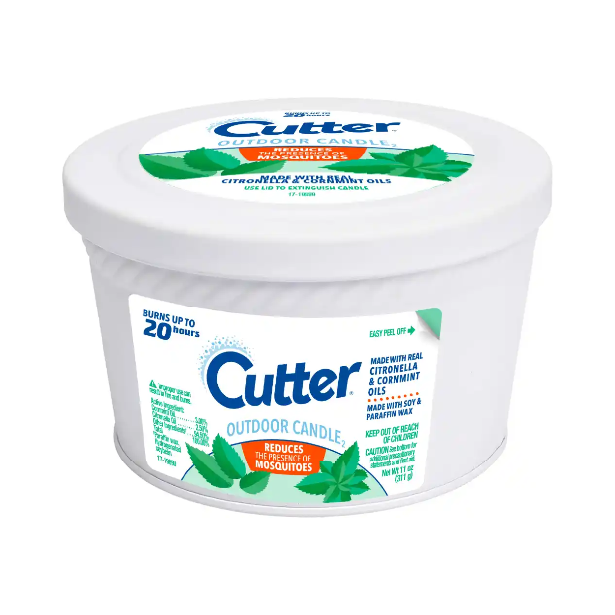 Cutter Outdoor Candle, Citronella and Mint Scent – 311 g