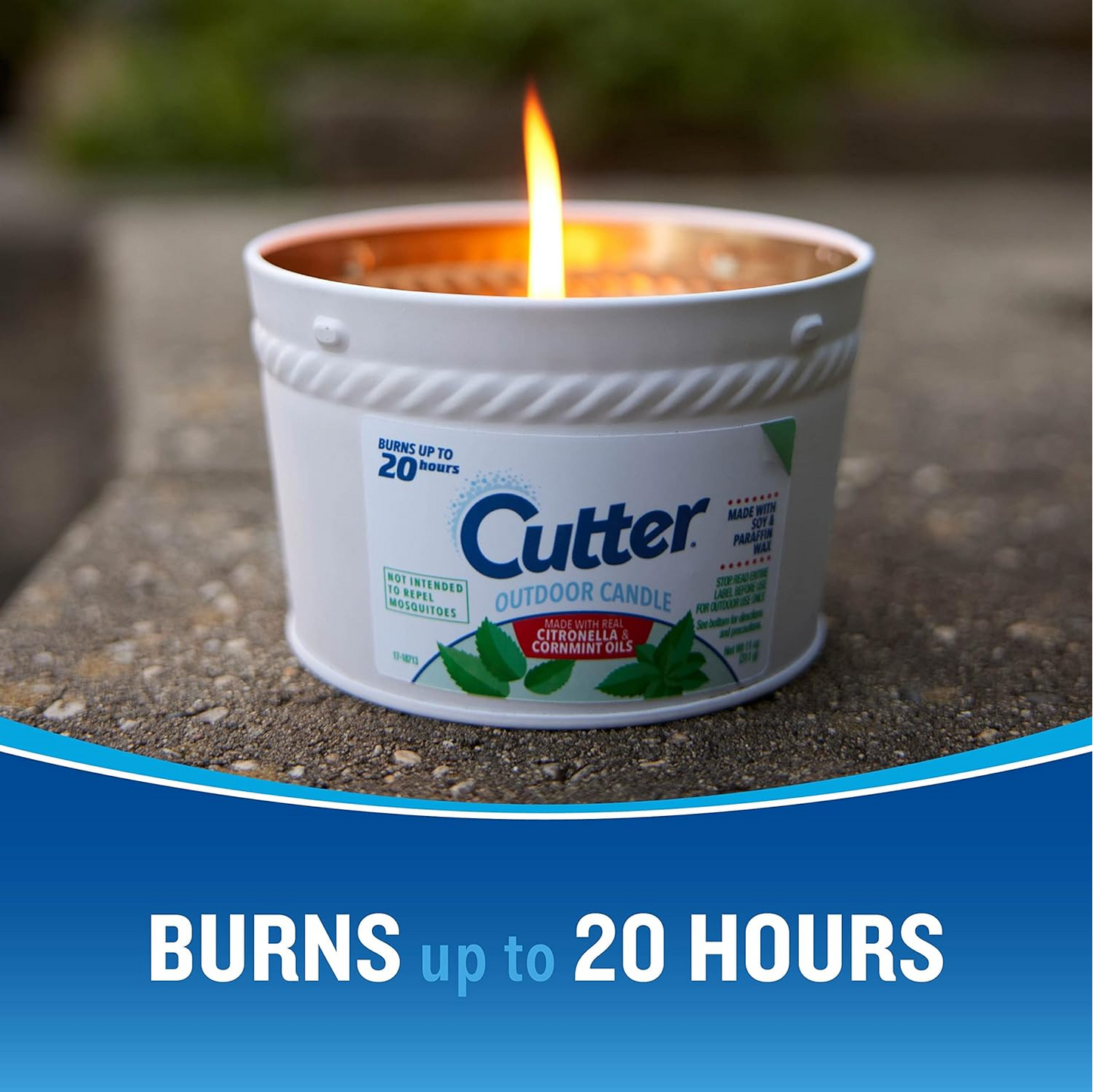 Cutter Outdoor Candle, Citronella and Mint Scent – 311 g