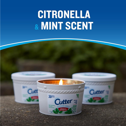 Cutter Outdoor Candle, Citronella and Mint Scent – 311 g