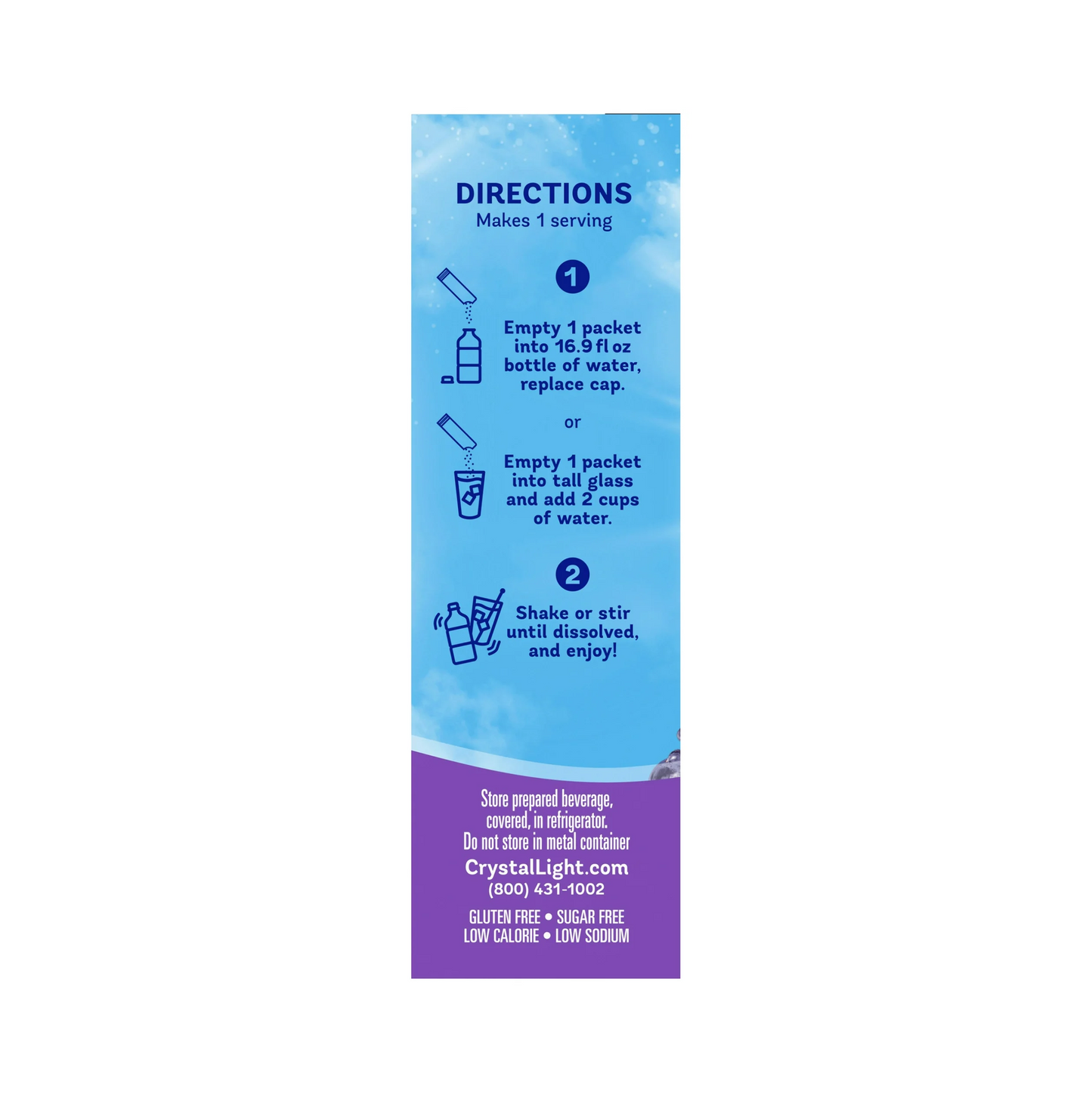 Crystal Light Grape Flavored Powdered Drink Mix with Caffeine – 10 ct